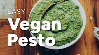 Easy Vegan Pesto 5 minutes  Minimalist Baker Recipes [upl. by Downs]