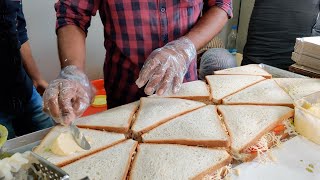 Mumbais Famous Grilled Sandwich  Cheese Grilled Sandwich  Indian Street Food [upl. by Eenaej]