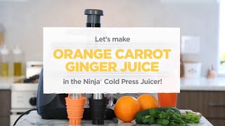 Juicer  How to Make Orange Carrot Ginger Juice Ninja® Cold Press Juicer [upl. by Alcine715]