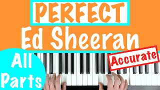 How to play PERFECT by Ed Sheeran Piano Chords Tutorial Lesson [upl. by Larcher]