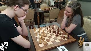 V Graudt 1025 vs WFM Fatality 1954 Chess Fight Night CFN Rapid [upl. by Anirehtak]