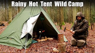 Winter Overnighter  Hot Tent Camping in a Woodland [upl. by Liuka401]