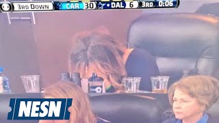 Tony Romos Wife Cries After Cowboys QB Injured Vs Panthers [upl. by Aneeg]