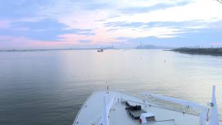 Timelapse of Queen Mary 2s arrival in New York for Cunard175 [upl. by Annaoj]