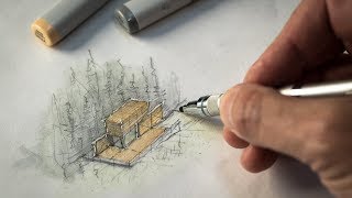 Sketch like an Architect Techniques  Tips from a Real Project [upl. by Doowron]