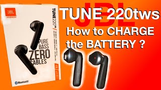 How to CHARGE the JBL TUNE 220tws wireless earbuds batteries 4K [upl. by Nwahsad565]