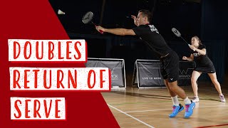 How To Return The Serve In Badminton  2 effective doubles returns [upl. by Brazee]