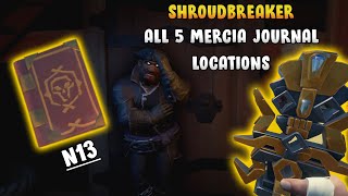 Shroudbreaker All 5 Mercia Journal Locations  Shroudbreaker Tall Tale Guide [upl. by Fee]