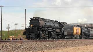 Big Boy 4014 UP 844 Double header Rawlins to Rock Springs Wyoming [upl. by Jaban]