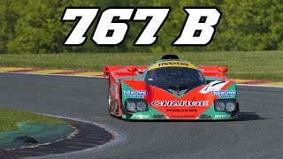 Mazda 767B screaming 4 rotor at Spa Classic 2014 incl idle  revving [upl. by Akemat]