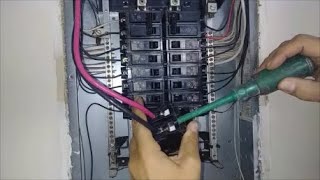 Install a new 240 Volt 50 Amp cable for Electrical Range  Part 3  Connection To Circuit Breaker [upl. by Analra]