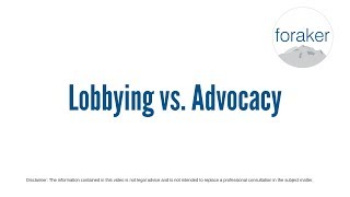 What is the difference between lobbying and advocacy [upl. by Adnav]