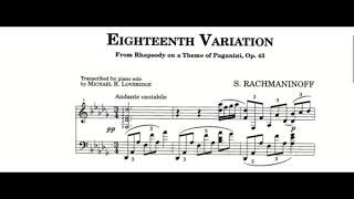 Rachmaninoff  Rhapsody on a Theme of Paganini Loveridge Piano Sheets and Music [upl. by Everest19]