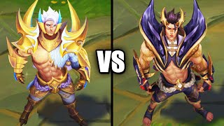 Obsidian Dragon Sett vs Prestige Obsidian Dragon Sett Skins Comparison League of Legends [upl. by Hilton742]