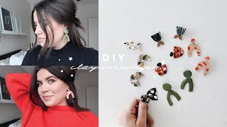 DIY Polymer Clay Earrings  Simple Clay Jewelry Tutorial for Beginners [upl. by Fitzgerald]