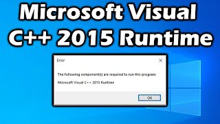 How to install the Microsoft visual C 2015 Runtime [upl. by Harilda]