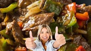 Amazingly Easy Pepper Steak Recipe [upl. by Nahamas]