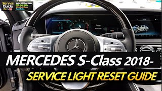 Mercedes SClass 2018 2019 2020 2021  Service Light Reset [upl. by Nerti]