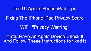 iPhone iPad Wifi Privacy Warning Fix [upl. by Arrec]