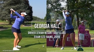 Georgia Hall Golf Swing Driver DTL amp FO Evian Championship EvianlesBains July 2019 [upl. by Yalonda]