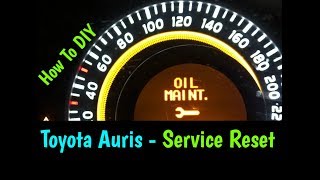 Toyota Auris Maintenance Service Warning Reset  How To DIY [upl. by Atiuqcir]