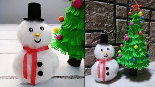 DIY Snowman Of Cotton • How To Make Snowman At Home • Amazing Holiday DIY Project • Christmas Gift [upl. by Cecilla]