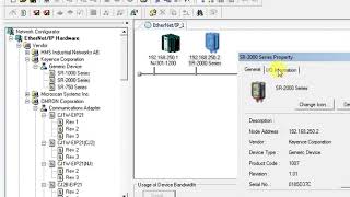 SR 2000 EthernetIP setup to Omron PLC [upl. by Hbahsur]