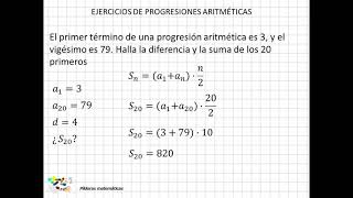 07 Progresiones aritméticas ejercicios [upl. by Attelra]