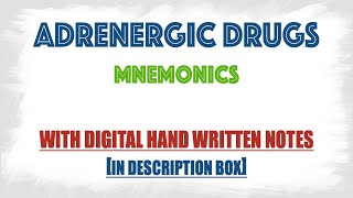 Adrenergic drugs classification with Mnemonics [upl. by Enitnatsnoc]