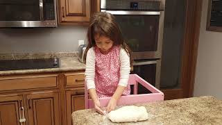 Kneading pizza dough with kids [upl. by Atekan]