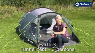 Outwell Earth 3 Tent 2018  Innovative Family Camping [upl. by Nolram]