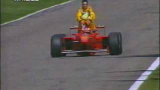 M Schumacher gives Fisichella a ride home 1997 Germany Hockenheim taxi [upl. by Rheinlander]