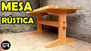 MESA DE MADERA RUSTICA COMO HACER WOODEN TABLE [upl. by Teagan]