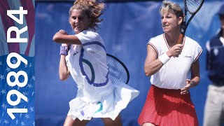 15yearold Monica Seles vs 34yearold Chris Evert  US Open 1989 Round 4 [upl. by Hairym]