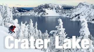 Crater Lake National Park  Skiing Short Shots for the View [upl. by Nanyt]