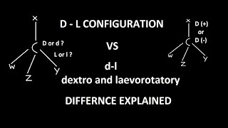 D L Configuration vs d l  Dextrorotatory amp Laevorotatory  DL vs dl    Difference Explained [upl. by Rowena2]