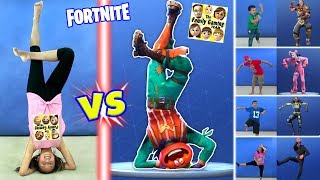 FORTNITE DANCE CHALLENGE in REAL LIFE All Dances [upl. by Nehtiek]