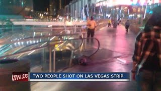 Shots fired on pedestrian bridge at the Las Vegas Strip [upl. by Yauq]