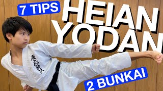 Heian Yondan Kata Step by Step Tutorial 7 Tips amp 2 Bunkai [upl. by Assillam]