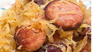 Sizzling Smoked Sausage and Sauerkraut Recipe [upl. by Kablesh]