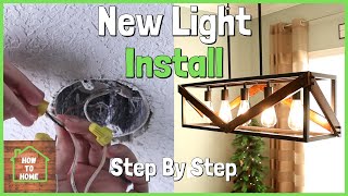 How To Install a Hanging Light Fixture  Dining Room Light Fixture [upl. by Alicec]