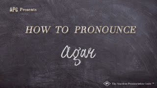 How to Pronounce Agar Real Life Examples [upl. by Lawley943]