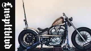 Honda Shadow Bobber Build OneOff Sissy Bar  Lnspltblvd [upl. by Eilsehc596]