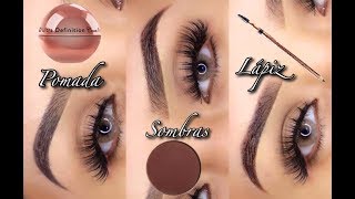 COMO HACER CEJAS CON GEL  SOMBRA  LAPIZ [upl. by Edouard]