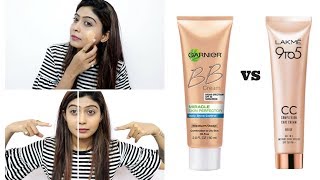 Garnier BB Cream Vs Lakme cc cream  How to Apply BB and CC Cream  Rinkal Soni [upl. by Kimitri]