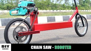 Homemade Motorized Scooter Using 2 Stroke Engine  DIY Scooter [upl. by Bina]