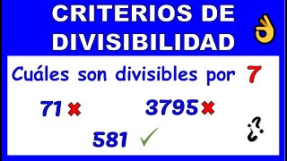 DIVISIBILIDAD POR 7 [upl. by Nylssej]