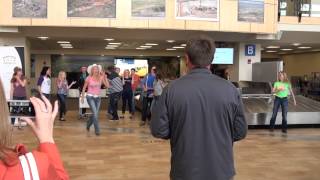 Medora Musical Flash Mob at Bismarck Airport [upl. by Eeslehc]