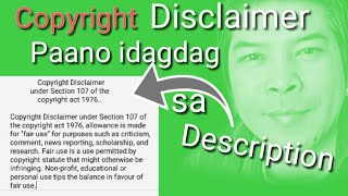 How to add copyright disclaimer in description tagalog tutorial [upl. by Leodora]