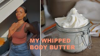 How I Make My Whipped Body Butter ✨ shea butter baby [upl. by Irallih]